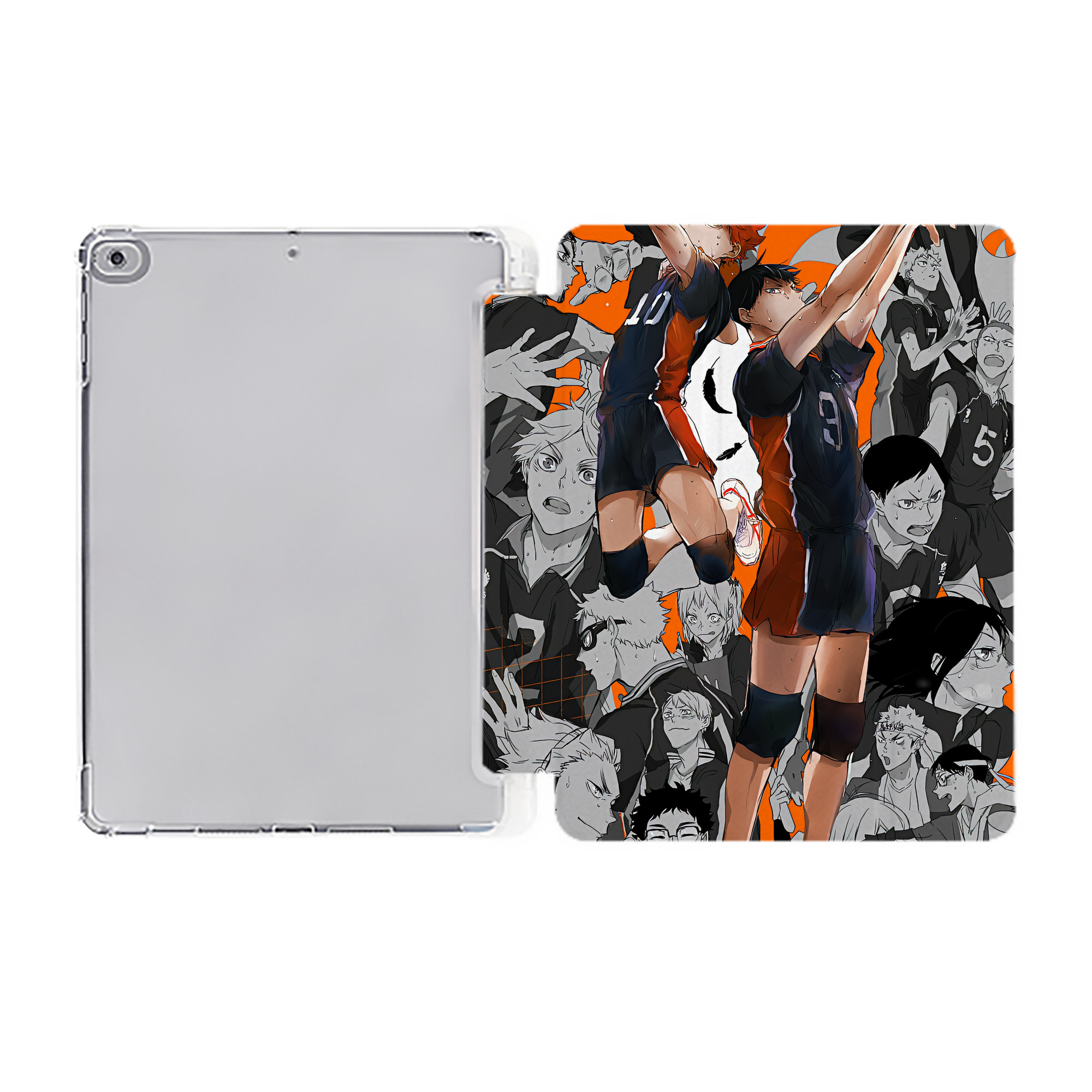 （画像用） ハイキュー!! Haikyu!! IPad ケース ペン収納付き 三つ折りスタンド PUレザー×シリコン 対応機種9.5/10.5/10.9インチ